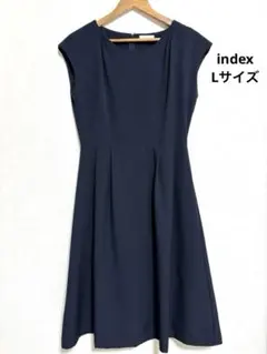 INDEX 紺ワンピース セレモニーワンピース　フォーマルワンピース　 Lサイズ