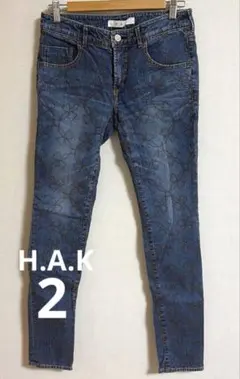 ▪️ H.A.K ハク　リボン刺繍　スキニー　デニムパンツのサムネイル
