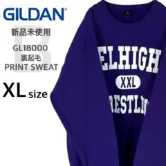新品未使用 ギルダン 8oz スウェット プリント B柄 パープル×白 XL