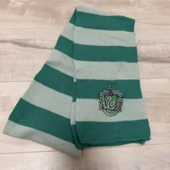 【訳あり】ハリーポッター マフラー スリザリン グリーン×グレー 刺繍ワッペン