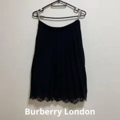 Burberry London ブラック プリーツスカート レース裾