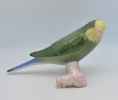 ビングオーグレンダール セキセイインコ グリーン 鳥 フィギュリン 1級