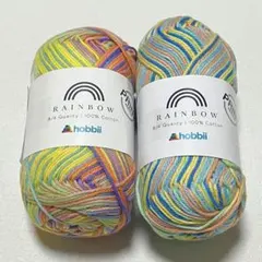 hobbii　RAINBOW コットン毛糸　2玉セット