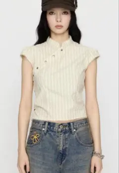 LILI×LAGUA BACK LACE UP トップス　イエローのサムネイル