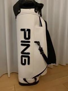 PING ゴルフ キャディバッグ 白黒 スタンド型 ホワイト　ゴルフ用品のサムネイル