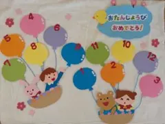 壁面飾り　お誕生日表　気球　風船　新年度　保育園　幼稚園