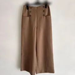 キャメル ワイドパンツ