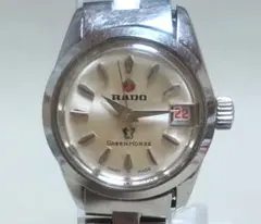 ✨RADO✨ラドー✨GreenHorse✨デイト✨シルバー文字盤✨腕時計