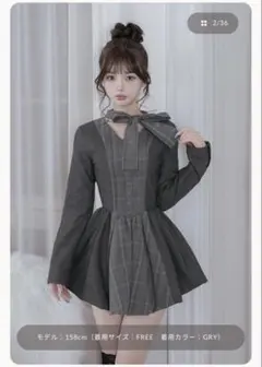 Pal elfy クラシカルシャツレイヤードワンピースパルエルフィー グレー