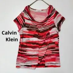 Calvin Klein 半袖Tシャツ 赤 茶 ボーダー カルバンクラインのサムネイル