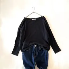 《マーキュリーデュオ》【フリー】ニット ドルマン風 ブラック アンゴラ混 秋冬