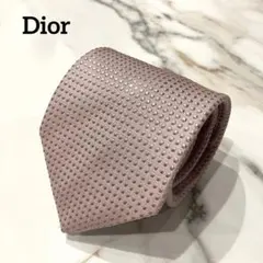 極美品✨Dior ディオール ネクタイ ドット マイクロ ピンク 光沢 高級