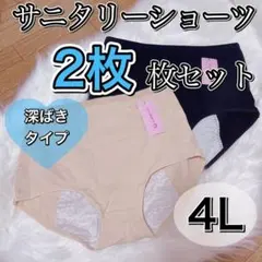 4L　サニタリーショーツ 2枚セット 生理用ショーツ　ブラック　黒　XXXL
