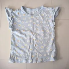 花柄 水色 Tシャツ 80cm