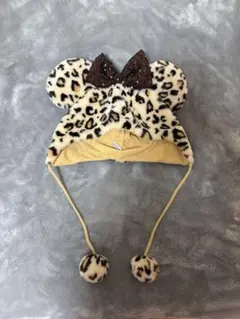 ミニーマウス ヒョウ柄ファンキャップ