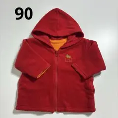 エル　ELLE 赤　フード付き 赤いフリースフード付きアウター