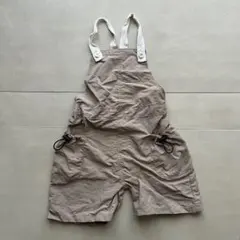 ベージュ ショートオーバーオール