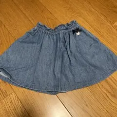 petit main デニムスカート リボン付き