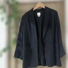 H&M リネンブレンドテーラードジャケット ブラック XSのサムネイル