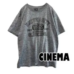 【シネマ】半袖Tシャツ　プリント　グレー　吸汗速乾　ポリエステル100%
