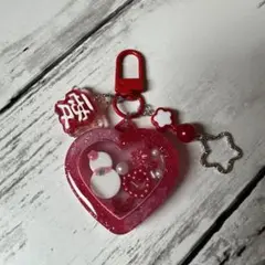 雪だるま★レッド★レジンキーホルダー★ハンドメイド