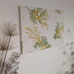 春よ、来い　ハンドメイド　ファブリックパネル　『ミモザ』