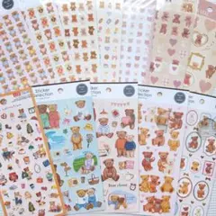 くま・ベア　シートシール　12枚セット　(Seria・DAISO)