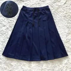 コムデギャルソンコムデギャルソン　コムコム　プリーツスカート　ネイビー　S コムデギャルソンCOMME des GARCONS ウールギャバプリーツ