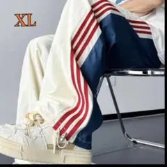 ジョガーパンツ ストライプ トリコロール 白 XL メンズB