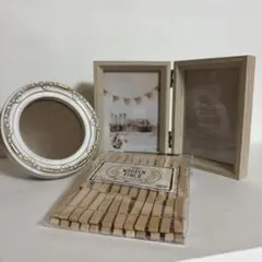 写真立てと木製ピンチセット