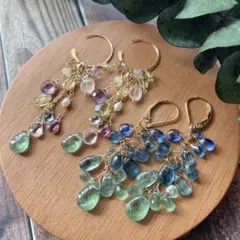 確認用ページ カイヤナイトグラデーション/ジュエルフープピアス