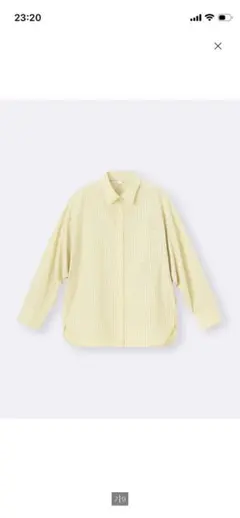 GU ドルマンスリーブストライプシャツ イエロー　Sサイズ