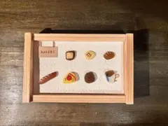 シーグラスアート　パン屋さん　木製フレーム付