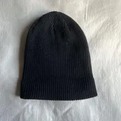 黒 リブ編み ニット帽