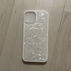 iPhone13/14ケース シェル風デザイン ホワイト