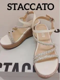 最終　STACCATO プルスコードストラップウェッジヒール22.5 完売品