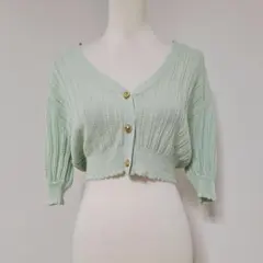 an another angelus クロップド ニット カーディガン【F】