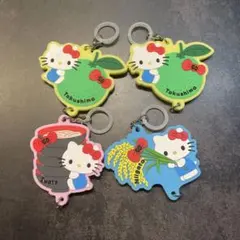 ハローキティ 都道府県 ラバーキーホルダー4個セット