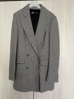 ZARA チェック柄 ダブルブレストジャケット