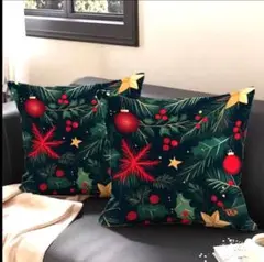 19【クリスマス】クリスマスデザイン クッションカバー 2枚セット 40×40