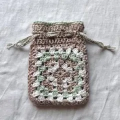 ポーチ ポシェット 巾着 メイクポーチ かぎ針編み 編み物 ハンドメイド