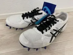 ASICS スパイクシューズ ホワイト/ブラック オールウェザー土トラ兼用27㎝