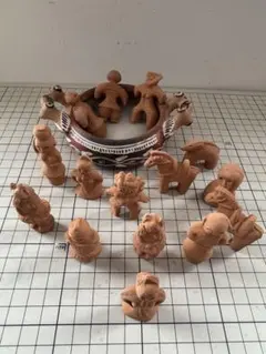 ミニ埴輪の素焼き模型 15点