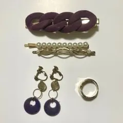 ヘアピン、イヤリングセット