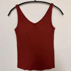 カップ付き リブキャミソール レッドのサムネイル