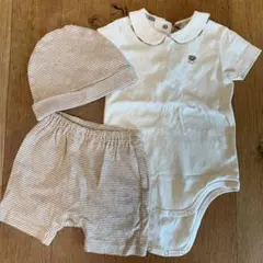 バーバリー　ロンパース・パンツ・帽子セット 70㎝