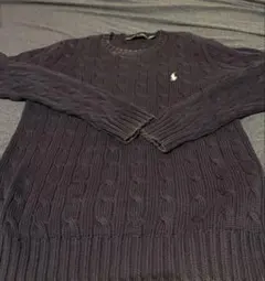 ポロマーク付きダークネイビーニット