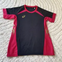ASICS トレーニングウェア 半袖Tシャツ M 黒/ピンク