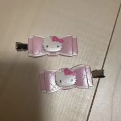 ハローキティ リボン ヘアピン 2個セット
