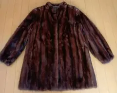 美品　SAFURON　ミンクファーコート　ロング　毛皮　ダークブラウン 美品✨毛皮コート リアルファー ミンク SAFURON 11号 ダーク